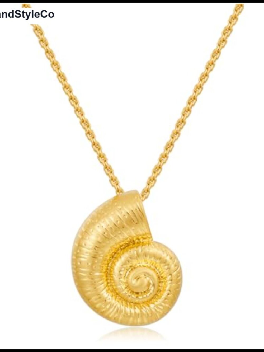 Gold Plated Conch Shell Pendant Necklace